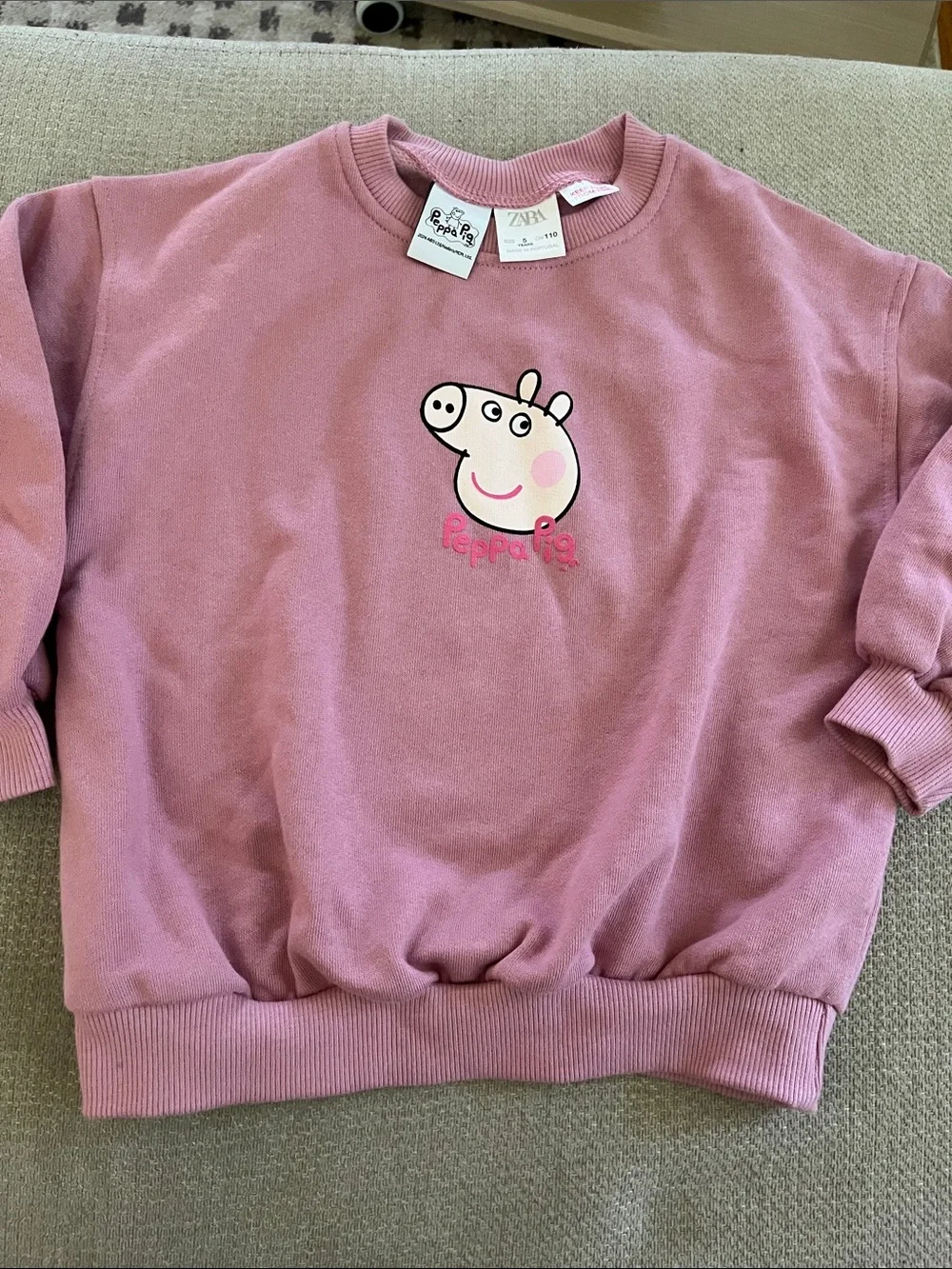 Zara Peppa Pig Mauve Pink Sweat Set Size 5